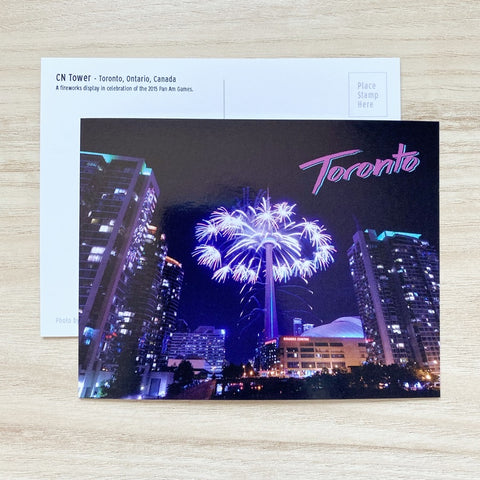CN Tower Fireworks Postcard