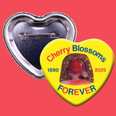 Cherry Blossoms Forever Heart Button or Magnet