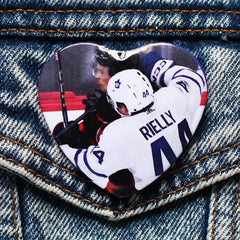 Rielly Cross Check Heart Button or Magnet