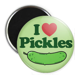 I Heart Pickles Button or Magnet