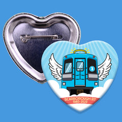 Scarborough RT Heart Shape Pin-Back Button