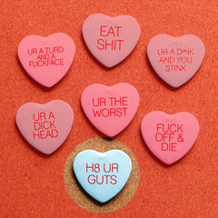 Bitter Candy Hearts Buttons