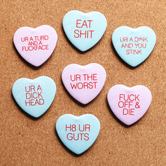 Bitter Candy Hearts Buttons