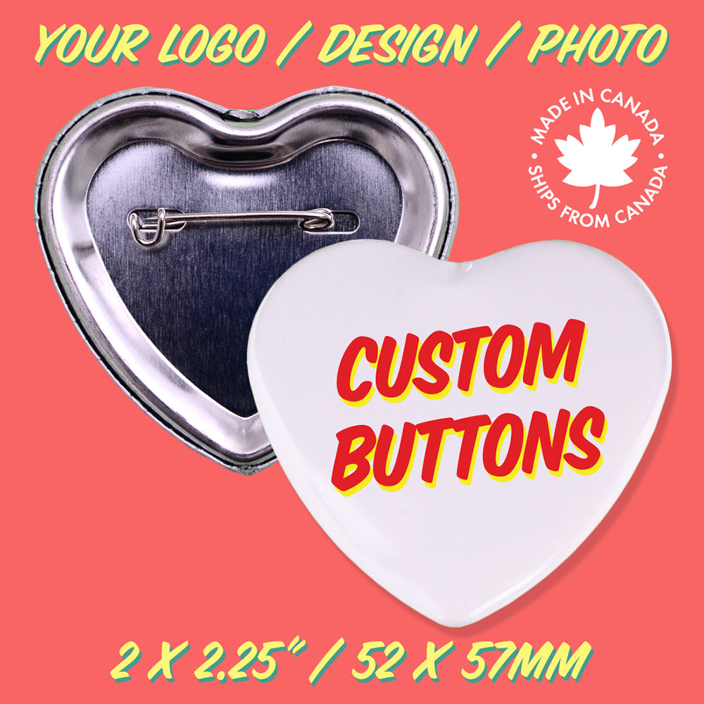 Custom Heart Shape Buttons – The Button Machine